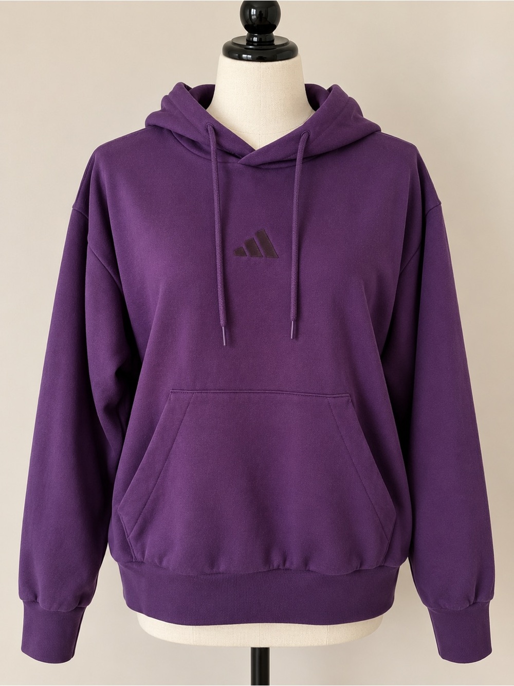 Adidas Purple Fleece Pullover Hoodie Women’s XL Logo